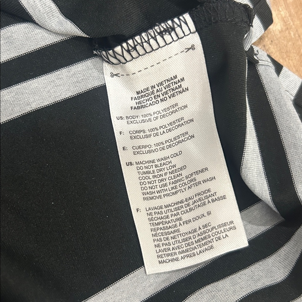 Adidas Black and Gray Striped Polo - Picture 4 of 6